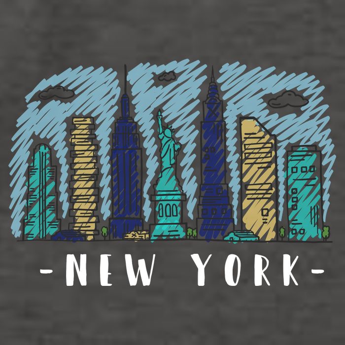 New York Cartoon Style Illustration Vector Backpack