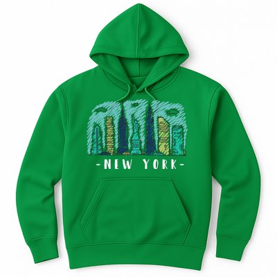 New York Cartoon Style Illustration Hoodie