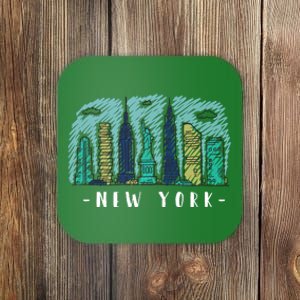 New York Cartoon Style Illustration Coaster