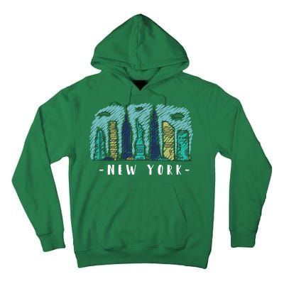 New York Cartoon Style Illustration Tall Hoodie