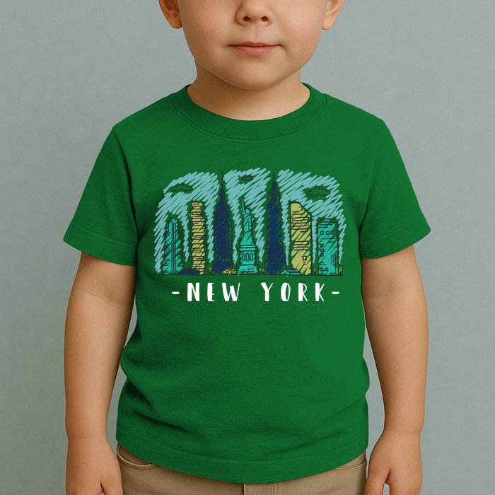 New York Cartoon Style Illustration Toddler T-Shirt