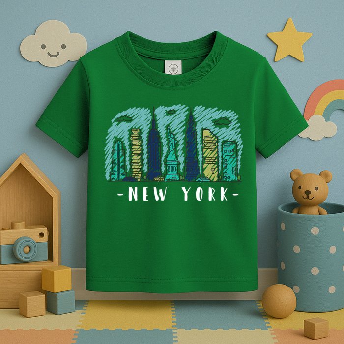 New York Cartoon Style Illustration Toddler T-Shirt