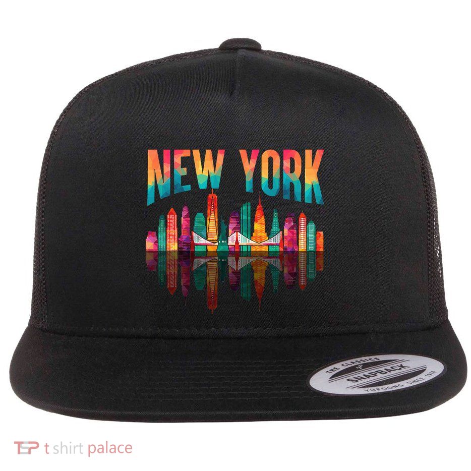 New York City Manhattan Nyc Retro 70s 80s Skyline Ny City Flatbill Hat