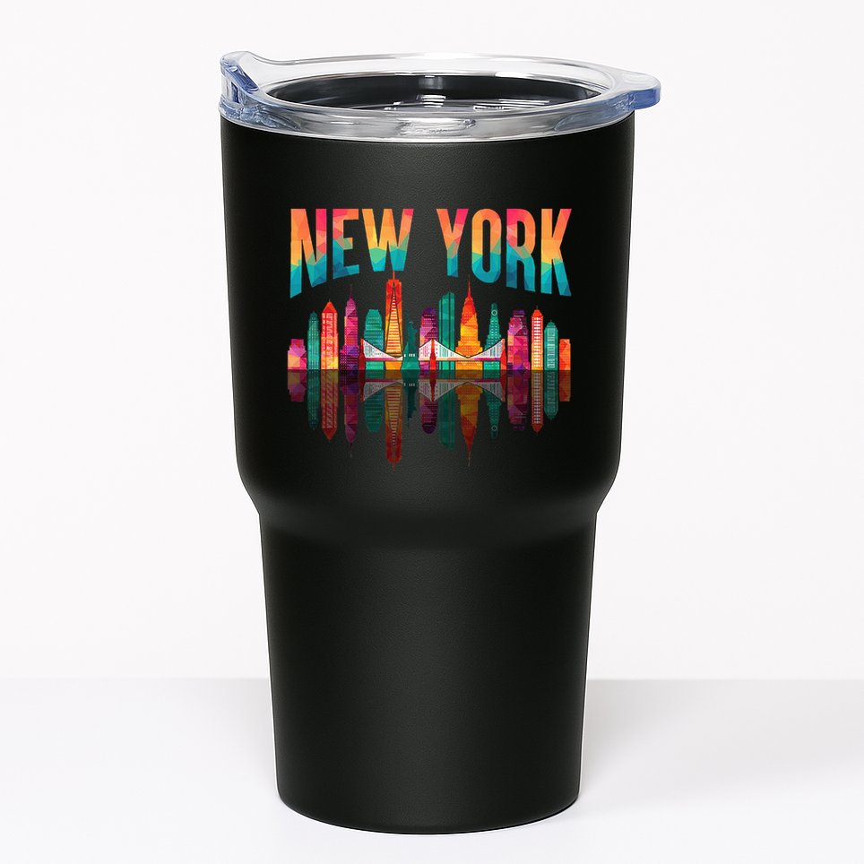 New York City Manhattan Nyc Retro 70s 80s Skyline Ny City Tumbler
