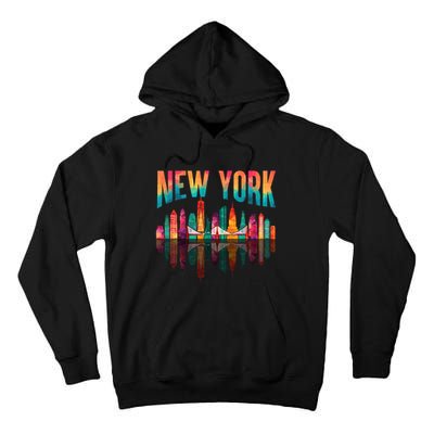 New York City Manhattan Nyc Retro 70s 80s Skyline Ny City Tall Hoodie