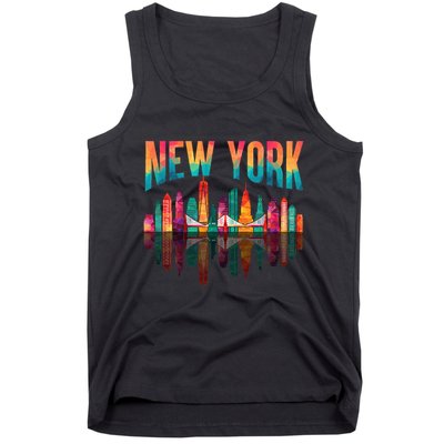New York City Manhattan Nyc Retro 70s 80s Skyline Ny City Tank Top