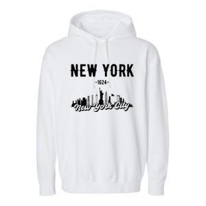 New York City Skyline Garment-Dyed Fleece Hoodie