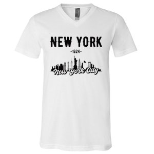 New York City Skyline V-Neck T-Shirt