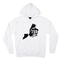 New York City 718 Area Code Queens Ny Nyc Map Pride Vintage Hoodie