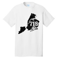 New York City 718 Area Code Queens Ny Nyc Map Pride Vintage Tall T-Shirt