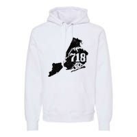 New York City 718 Area Code Queens Ny Nyc Map Pride Vintage Premium Hoodie