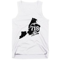 New York City 718 Area Code Queens Ny Nyc Map Pride Vintage Tank Top