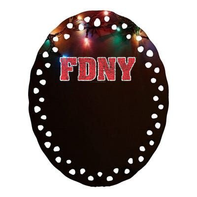 New York City Fdny Logo Ceramic Oval Ornament