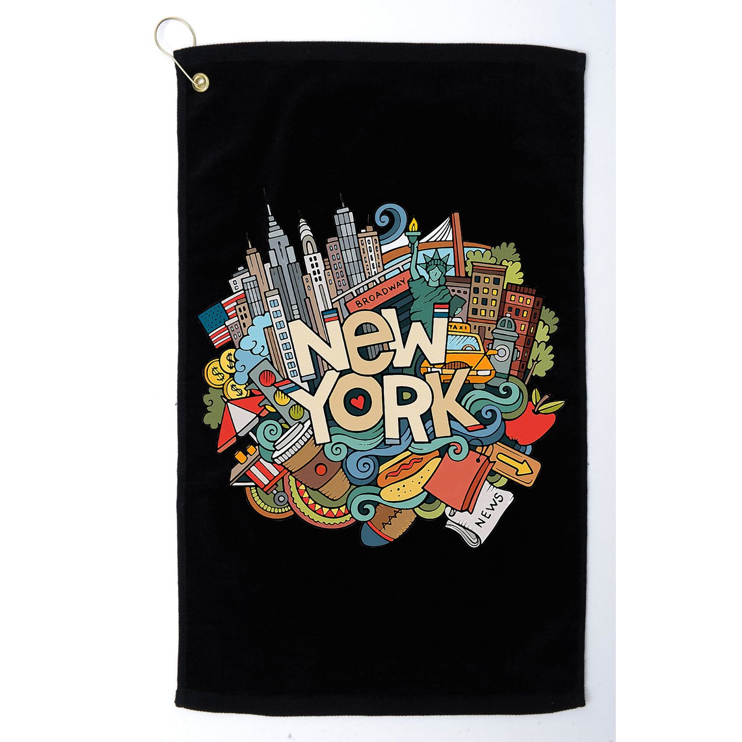 New York City Nyc Iconic Skyline Big Apple Gift Souvenir Golf Towel