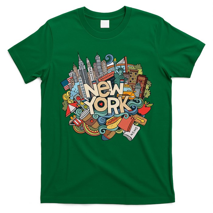 New York City Nyc Iconic Skyline Big Apple Gift Souvenir T-Shirt