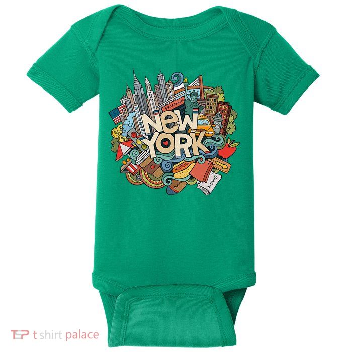 New York City Nyc Iconic Skyline Big Apple Gift Souvenir Baby Bodysuit
