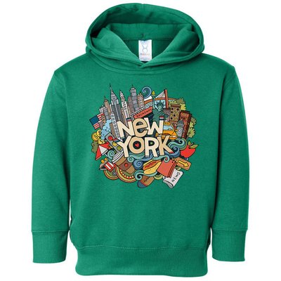 New York City Nyc Iconic Skyline Big Apple Gift Souvenir Toddler Hoodie