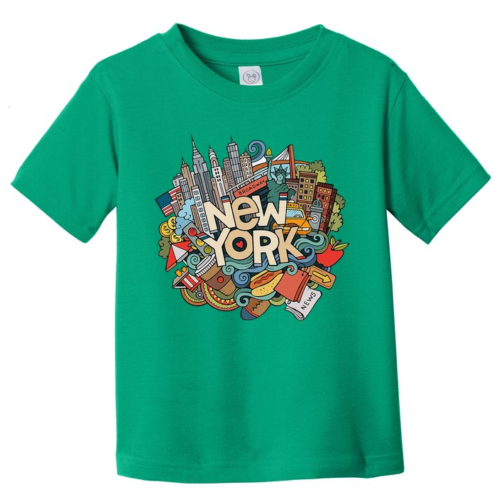 New York City Nyc Iconic Skyline Big Apple Gift Souvenir Toddler T-Shirt