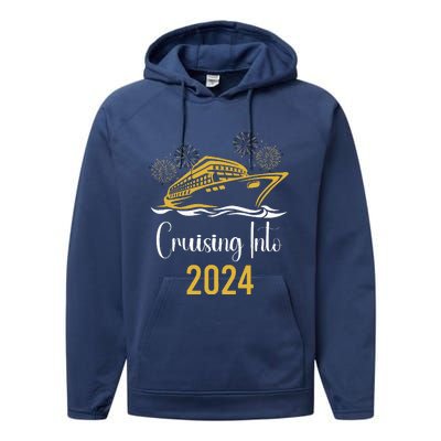 New Years Cruise 2024 Party Family Vacation Matching  Performance Fleece Hoodie