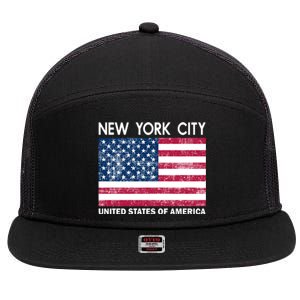 New York City United States Of America 7 Panel Mesh Trucker Snapback Hat