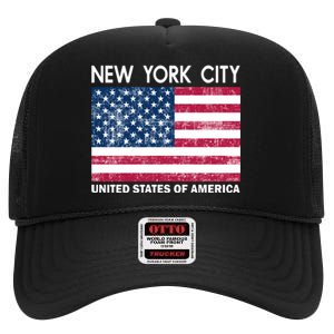 New York City United States Of America High Crown Mesh Back Trucker Hat