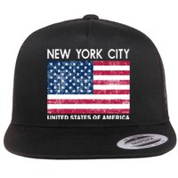 New York City United States Of America Flat Bill Trucker Hat