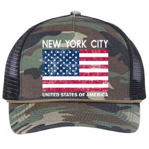 New York City United States Of America Retro Rope Trucker Hat Cap