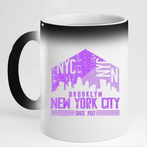 New York City Born In Brooklyn 1987 11oz Black Color Changing Mug