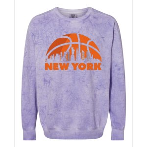 New York City Skyline Basketball Colorblast Crewneck Sweatshirt