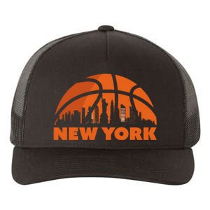 New York City Skyline Basketball Yupoong Adult 5-Panel Trucker Hat