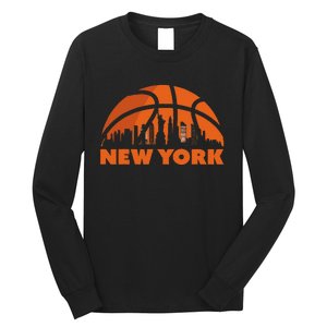 New York City Skyline Basketball Long Sleeve Shirt