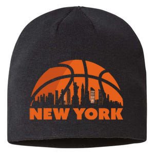 New York City Skyline Basketball Sustainable Beanie