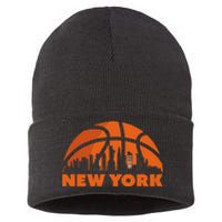 New York City Skyline Basketball Sustainable Knit Beanie