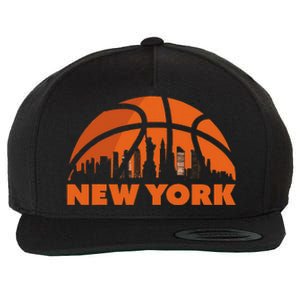 New York City Skyline Basketball Wool Snapback Cap