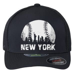 New York City Skyline Baseball Lover Flexfit Unipanel Trucker Cap