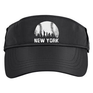 New York City Skyline Baseball Lover Adult Drive Performance Visor