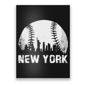 New York City Skyline Baseball Lover Poster