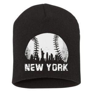 New York City Skyline Baseball Lover Short Acrylic Beanie