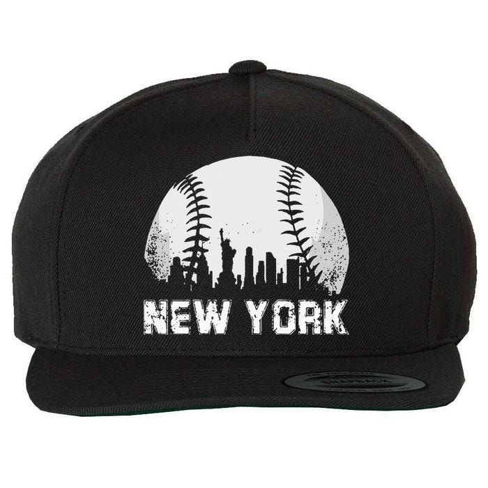 New York City Skyline Baseball Lover Wool Snapback Cap