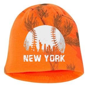 New York City Skyline Baseball Lover Kati - Camo Knit Beanie