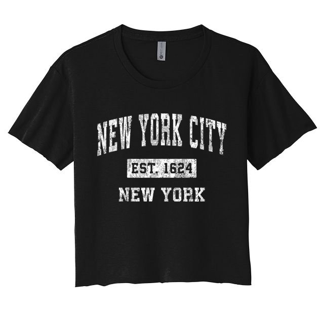 New York City New York Ny Vintage Sports Crop Top