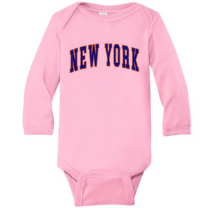 New York City Text Baby Long Sleeve Bodysuit