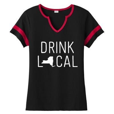 New York Drink Local New York Gift Ladies Halftime Notch Neck Tee