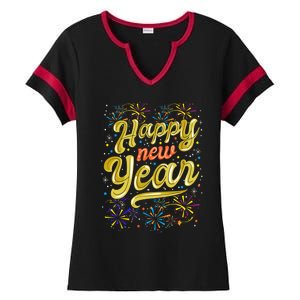 New Years Eve Party Supplies Nye 2024 Happy New Year Gift Ladies Halftime Notch Neck Tee