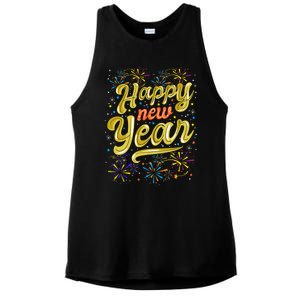 New Years Eve Party Supplies Nye 2024 Happy New Year Gift Ladies PosiCharge Tri-Blend Wicking Tank