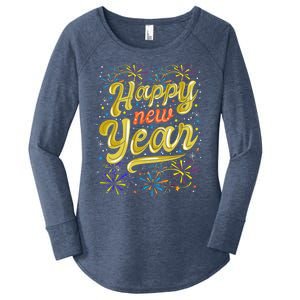 New Years Eve Party Supplies Nye 2024 Happy New Year Gift Women's Perfect Tri Tunic Long Sleeve Shirt