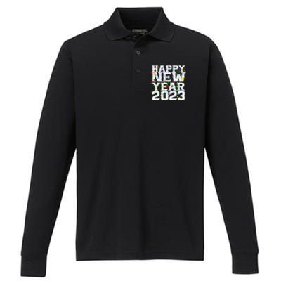 New Years Eve Party Supplies Happy New Year Funny Performance Long Sleeve Polo