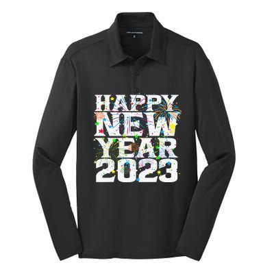 New Years Eve Party Supplies Happy New Year Funny Silk Touch Performance Long Sleeve Polo