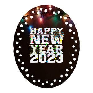 New Years Eve Party Supplies Happy New Year Funny Ceramic Oval Ornament