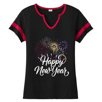 New Years Eve Party Supplies Nye 2024 Happy New Year Ladies Halftime Notch Neck Tee